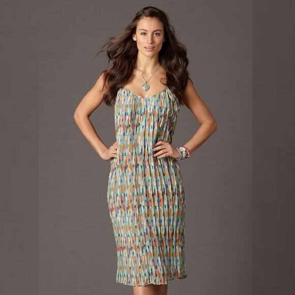 Fossil | Abstract Print Pleated Chiffon Dress Sz S - Picture 8 of 8